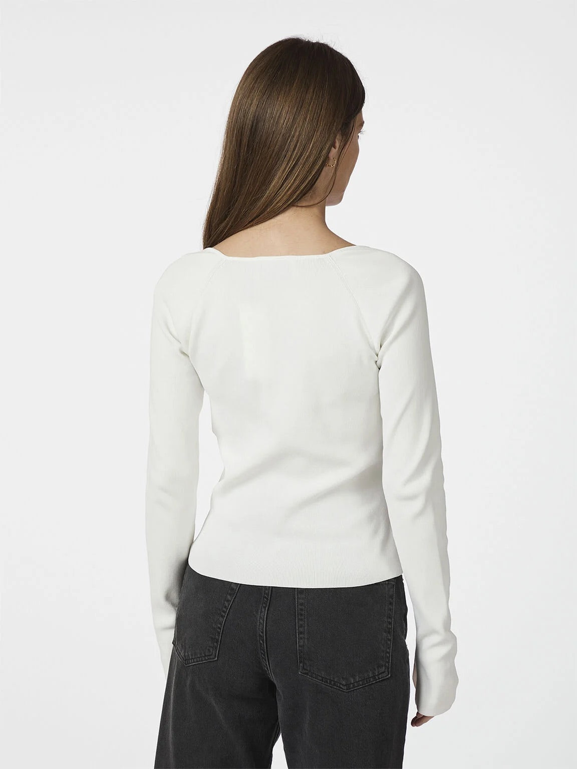 Neo Noir Elaina White Wickelstrickbluse – Langarm | Designer Outlet für Damen
