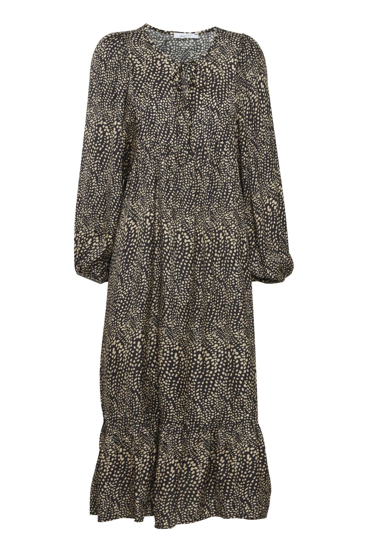 Sorbet Saphia Midikleid mit Punktmuster - Schwarz