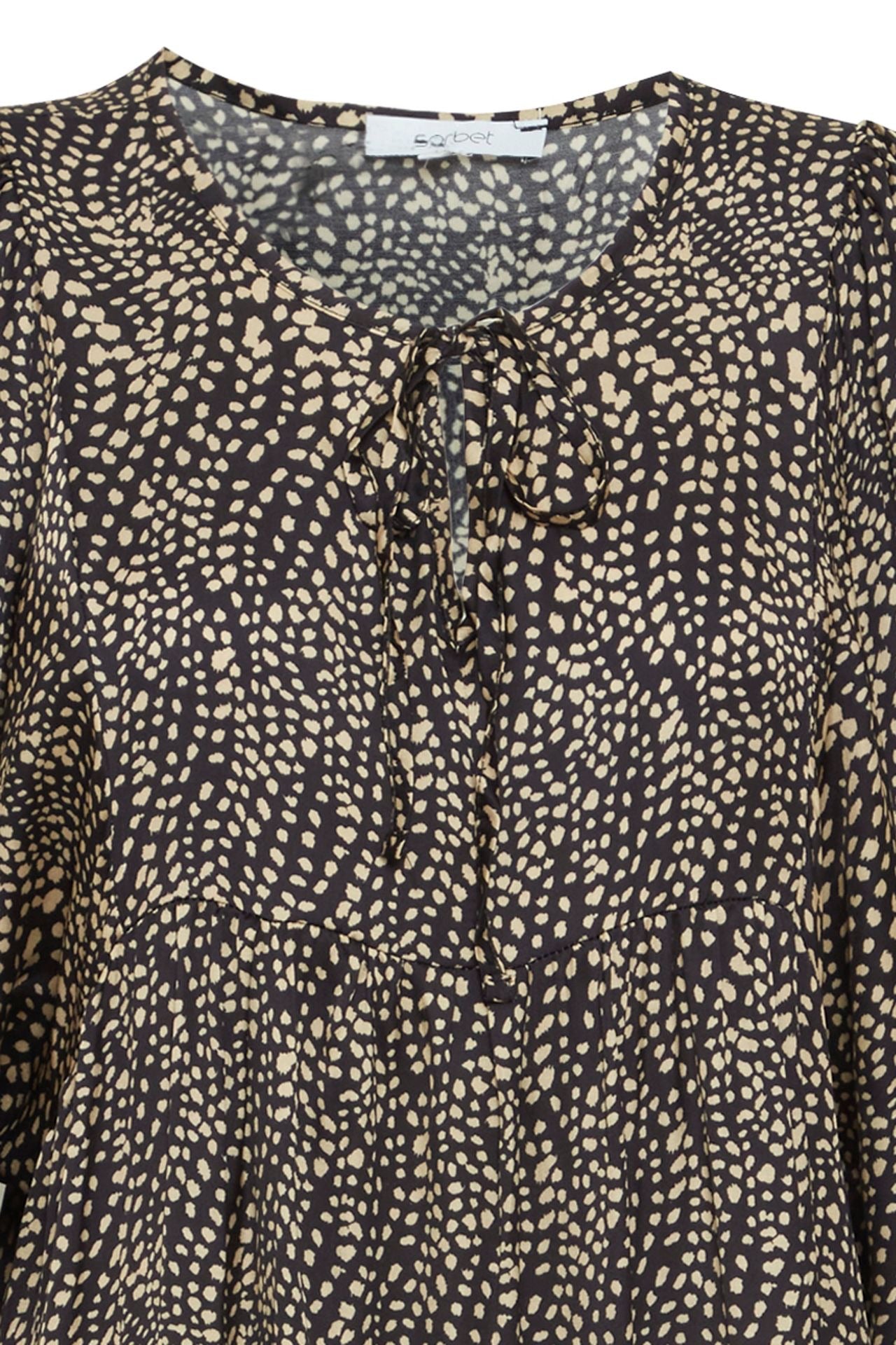 Sorbet Saphia Midikleid mit Punktmuster - Schwarz