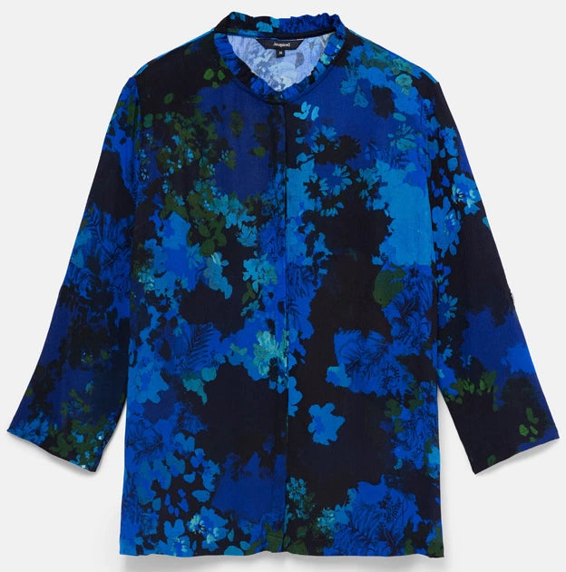 DESIGUAL Ancona – florales T-Shirt in Crinkle-Optik