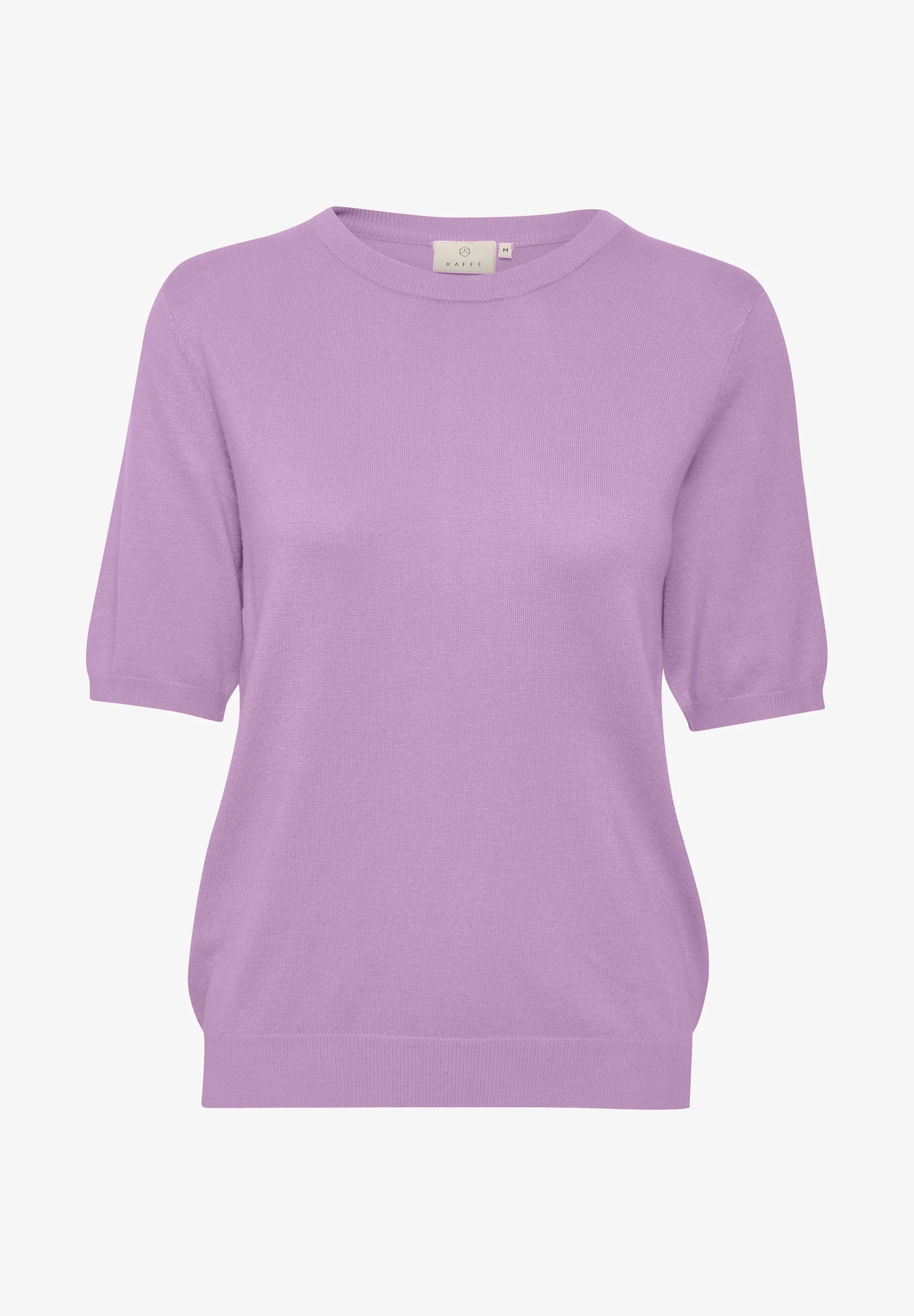 Kaffe Kalizza Lupine Lavender Feinstrick-Kurzarmtop – Designer Outlet für Damen