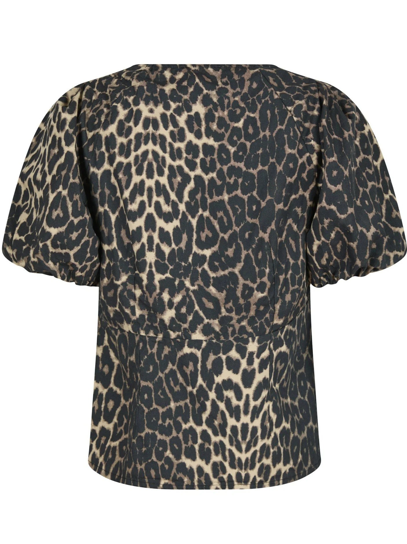 Neo Noir Irina Leo Leopardenbluse – Rüschen-V-Ausschnitt Puffärmel | Damen