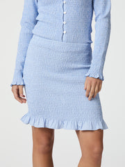 Neo Noir Sisi Smock Light Blue Minirock – Rüschensaum Stretch | Damen