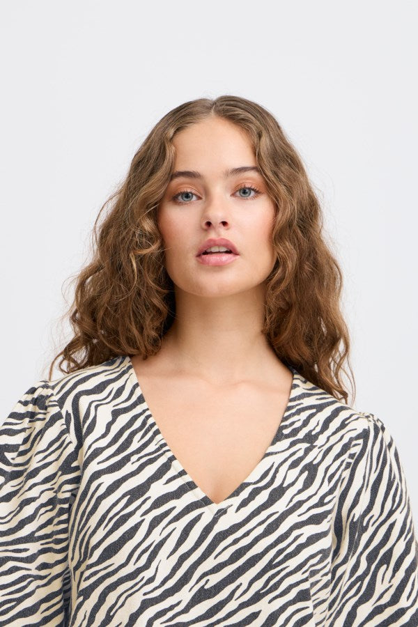 ICHI IXZEBRA Kleid - Zebramuster