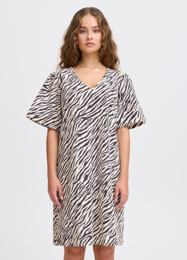 ICHI IXZEBRA Kleid - Zebramuster