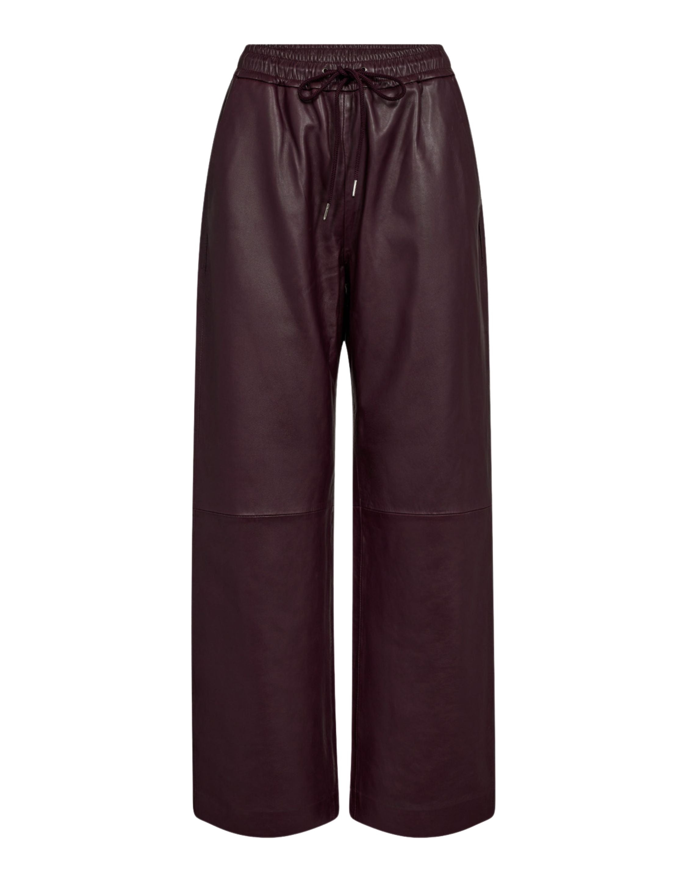 Co'couture Phoebe CC Leder-Schlupfhose – Burgund