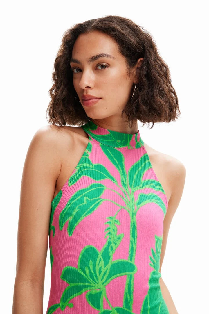 Desigual Neckholder-Minikleid Tropical – Rosa