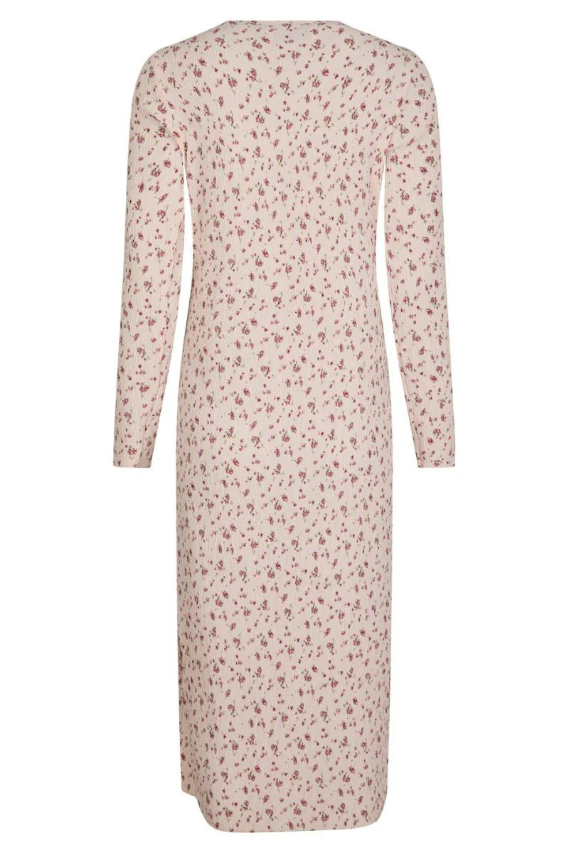 Neo Noir Vogue Flora Rüschenkleid Midi Blumenmuster – Seitenschlitz Langarm | Damen