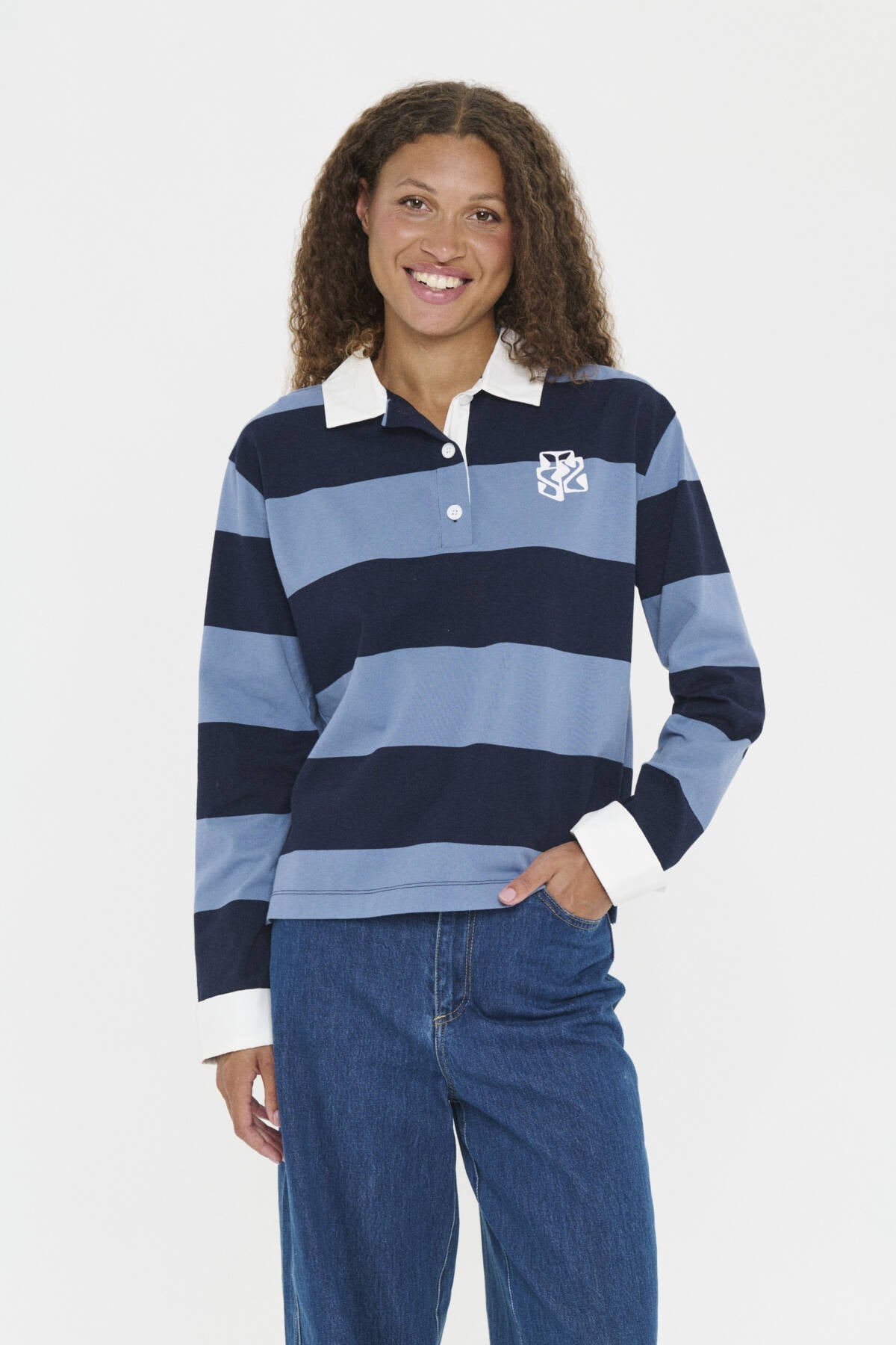 MegSZ Rugby-Sweatshirt – Vintage-Baritonblau