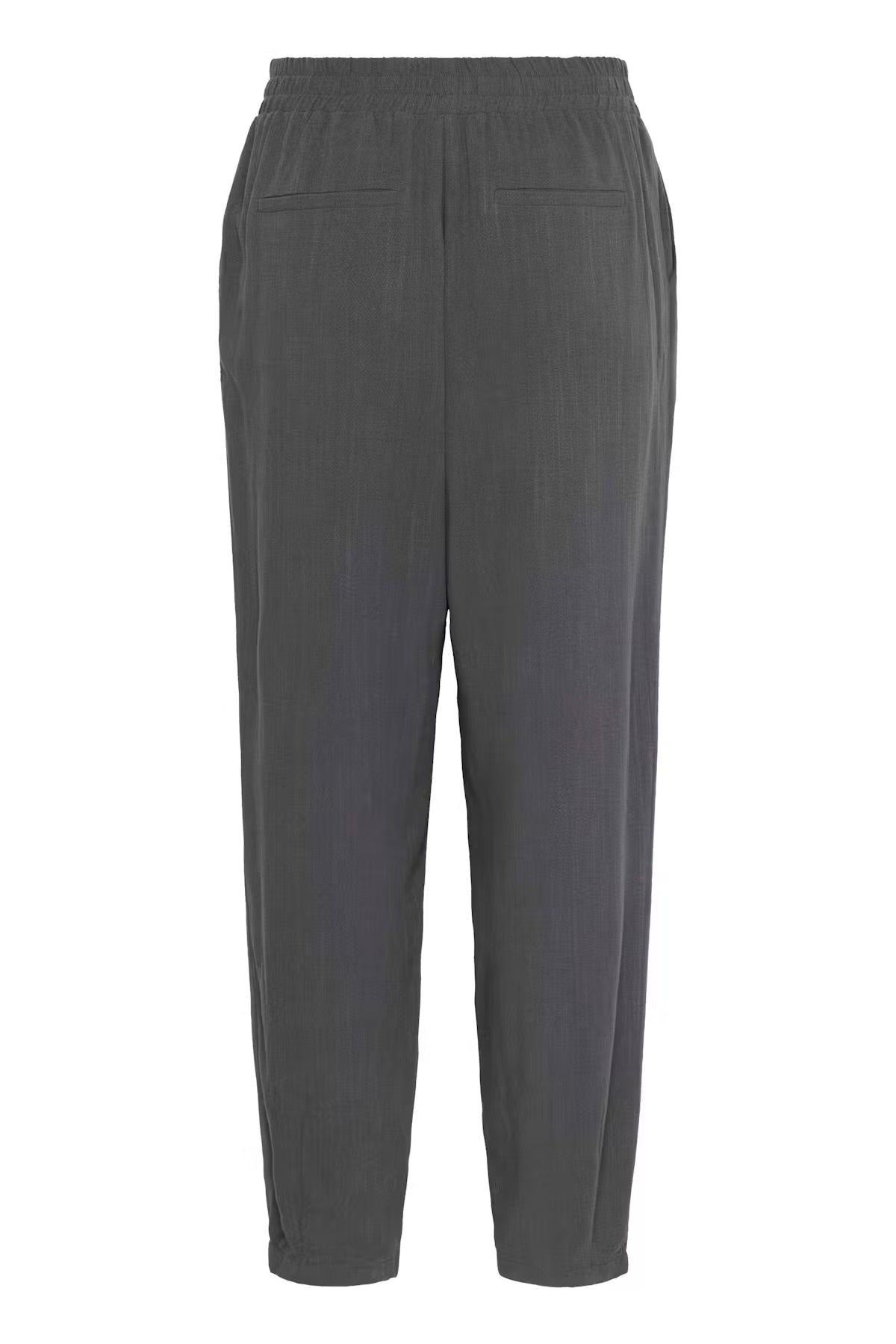 Kaffe KAliny Anthrazitgraue Hose – Elastischer Bund mit Smockdetail Seitentaschen | Damen