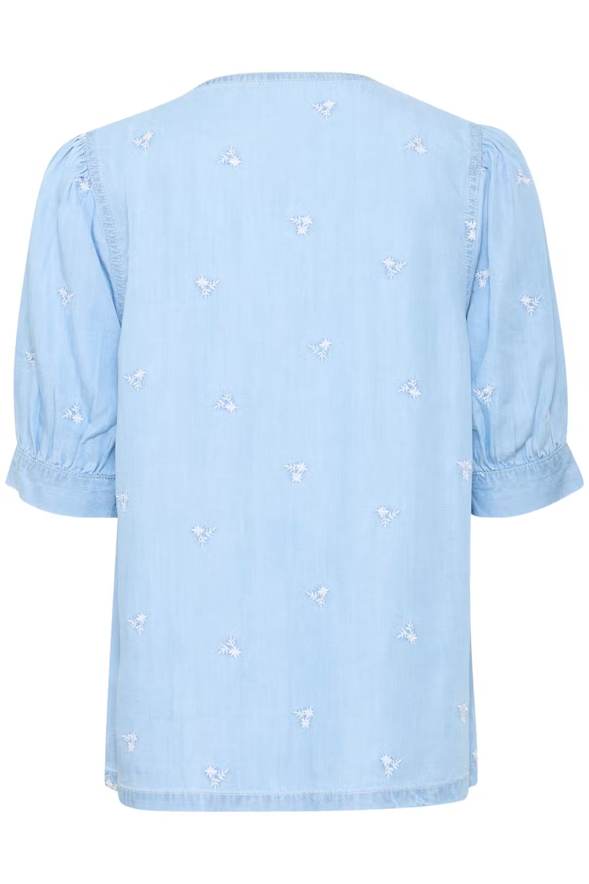b.young Bykosmo Bluse mit Blumenstickerei - Hellblau