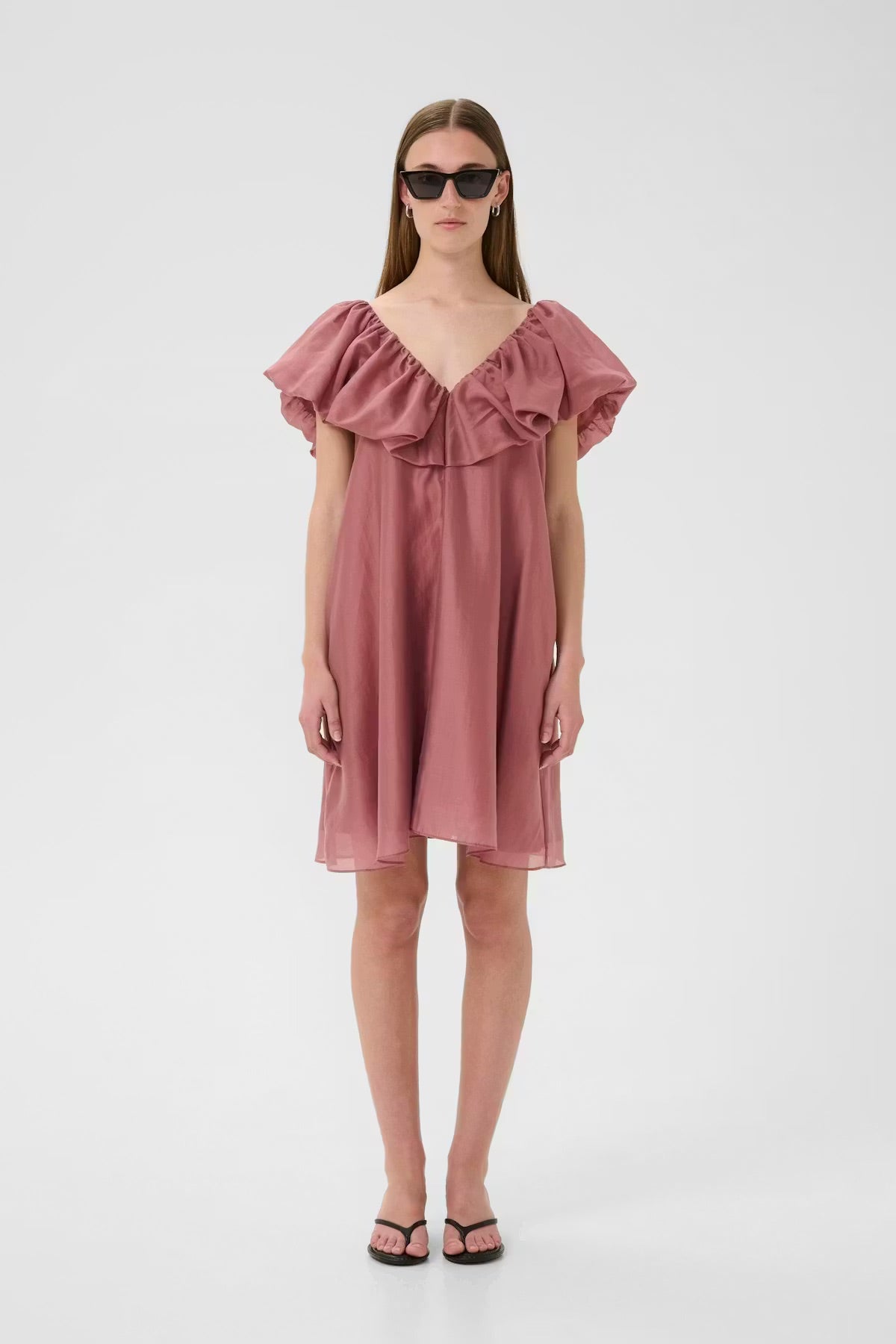 InWear AmeliaIW Kleid - Rüschenkleid in Altrosa