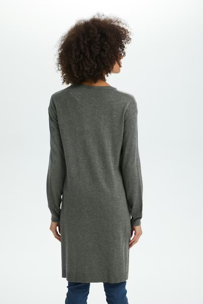 N2675 Langer Cardigan mit Taschen