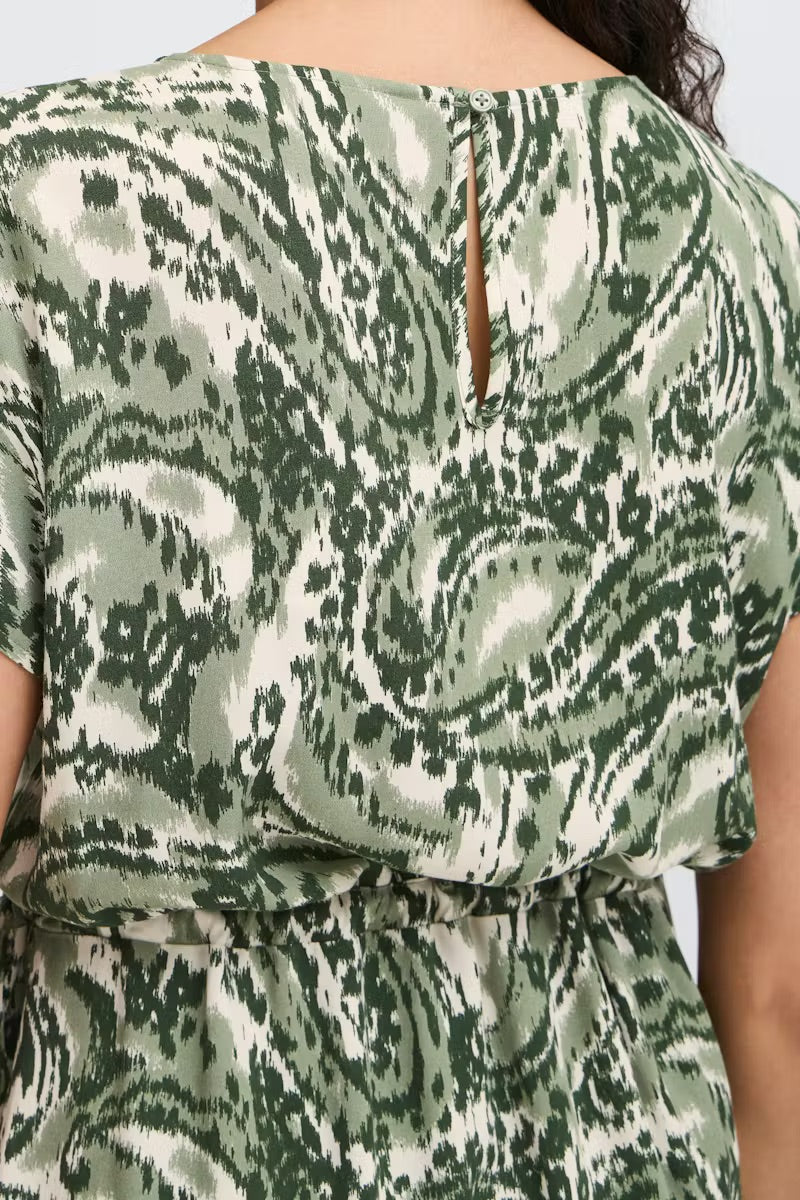 b.young BYMMJOELLA Kleid - Grünes Paisley-Muster