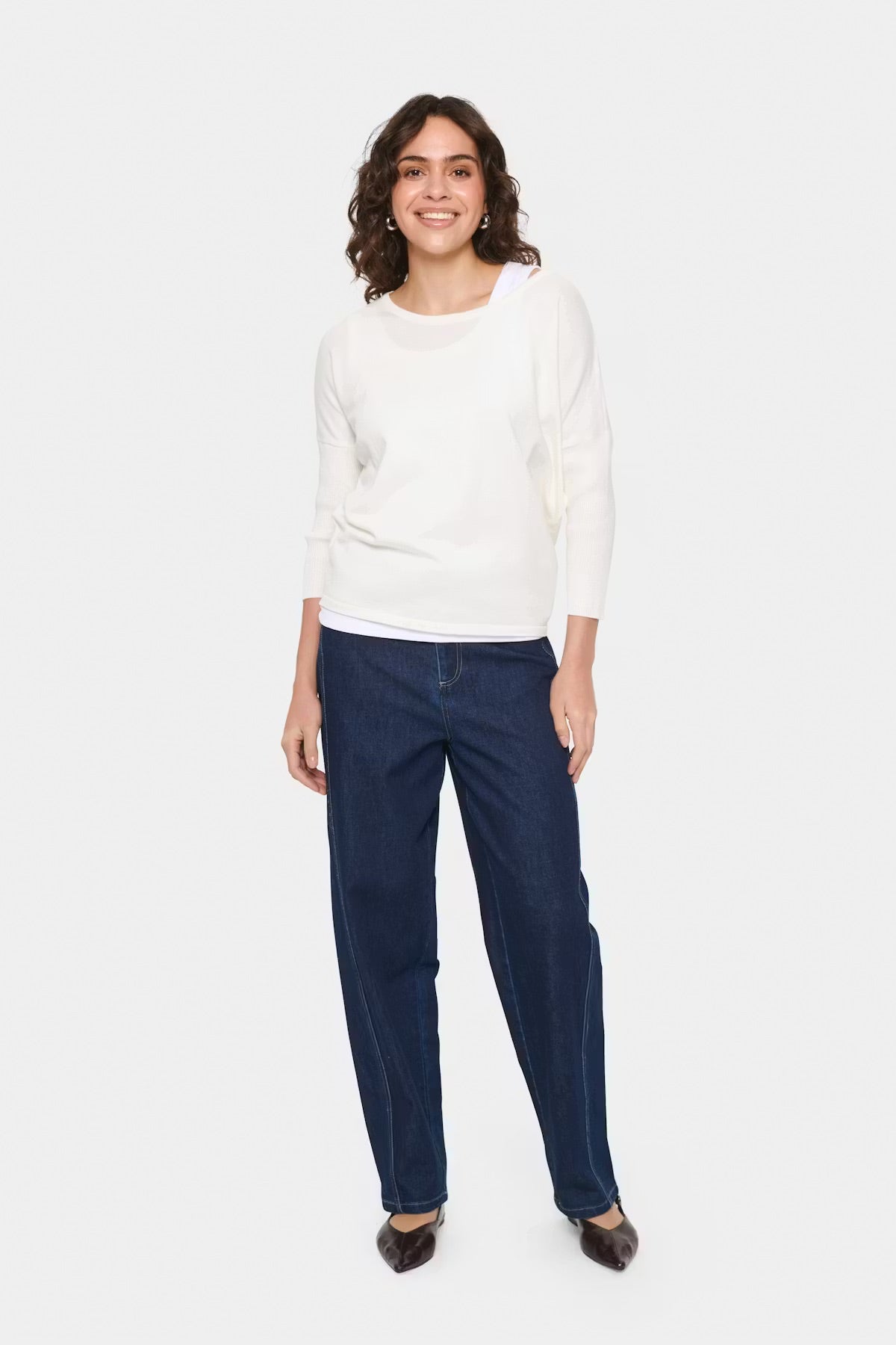 Saint Tropez MilaSZ Rundhalspullover - Weiß