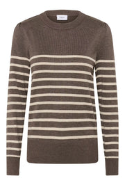 Saint Tropez MilaSZ Streifenpullover - Braun Beige