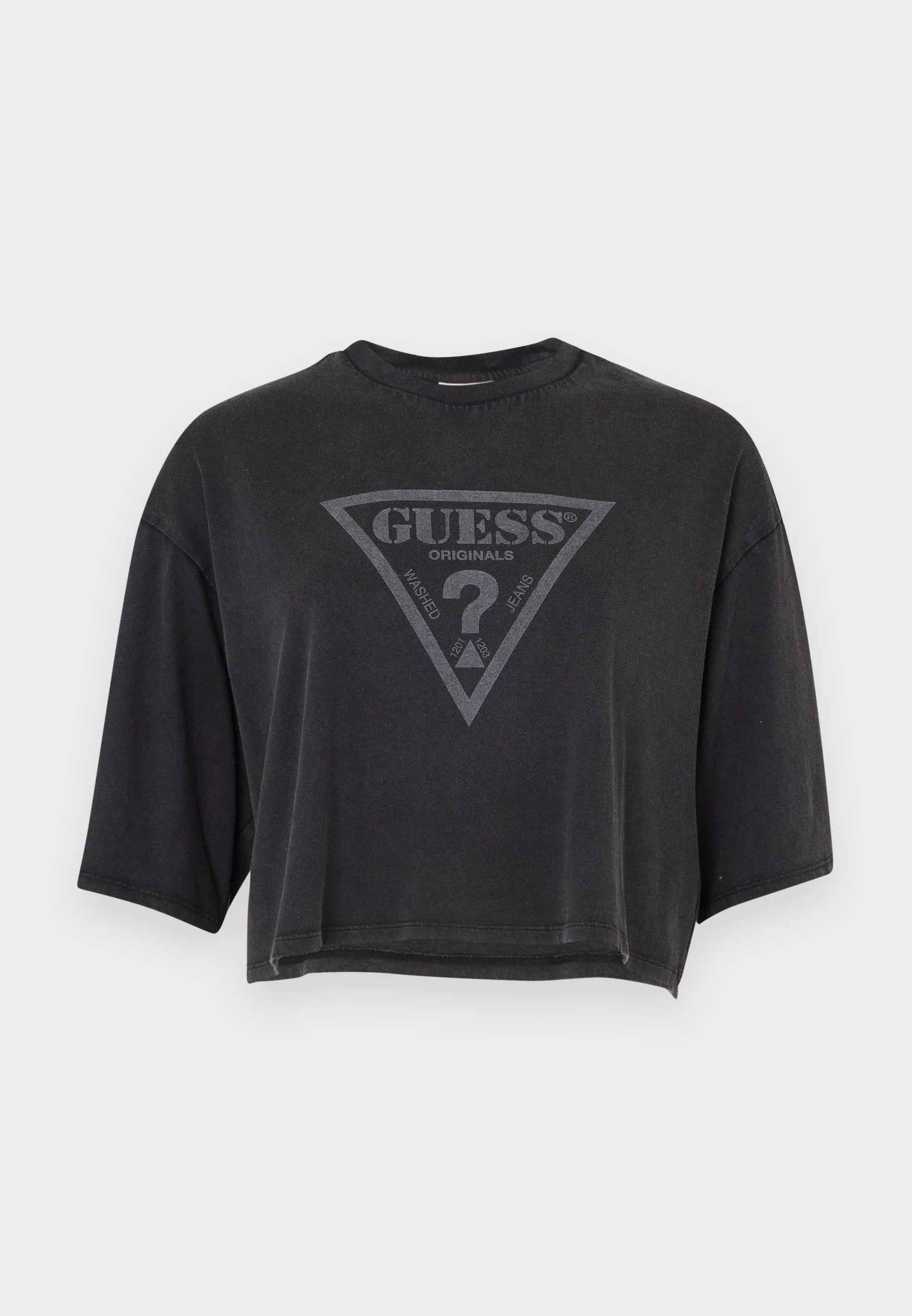 Guess Originals Dreieck-Logo Crop T-Shirt – Schwarz M