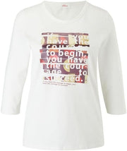 s.Oliver Damen-T-Shirt mit 3/4-Ärmeln
