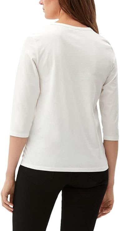 s.Oliver Damen-T-Shirt mit 3/4-Ärmeln – Inspirierender Zitat-Aufdruck