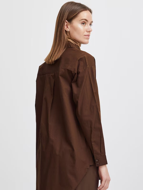 b.young BYGamze Oversized Tunikahemd - Dunkelbraun