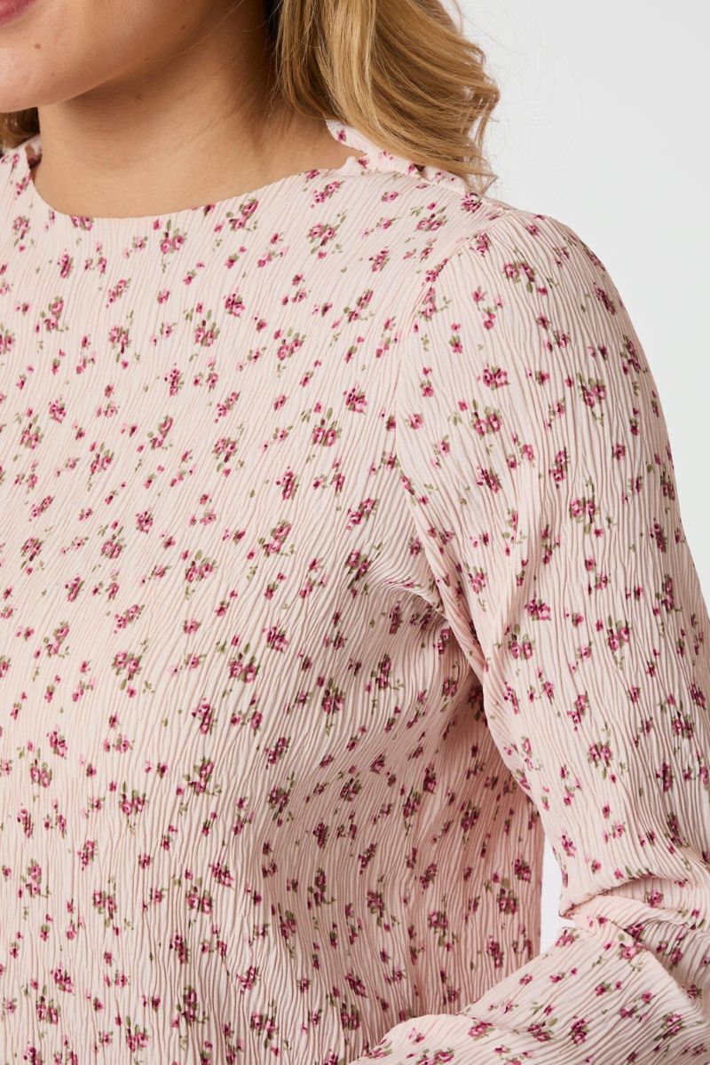 Neo Noir Vogue Flora Rüschenkleid Midi Blumenmuster – Seitenschlitz Langarm | Damen