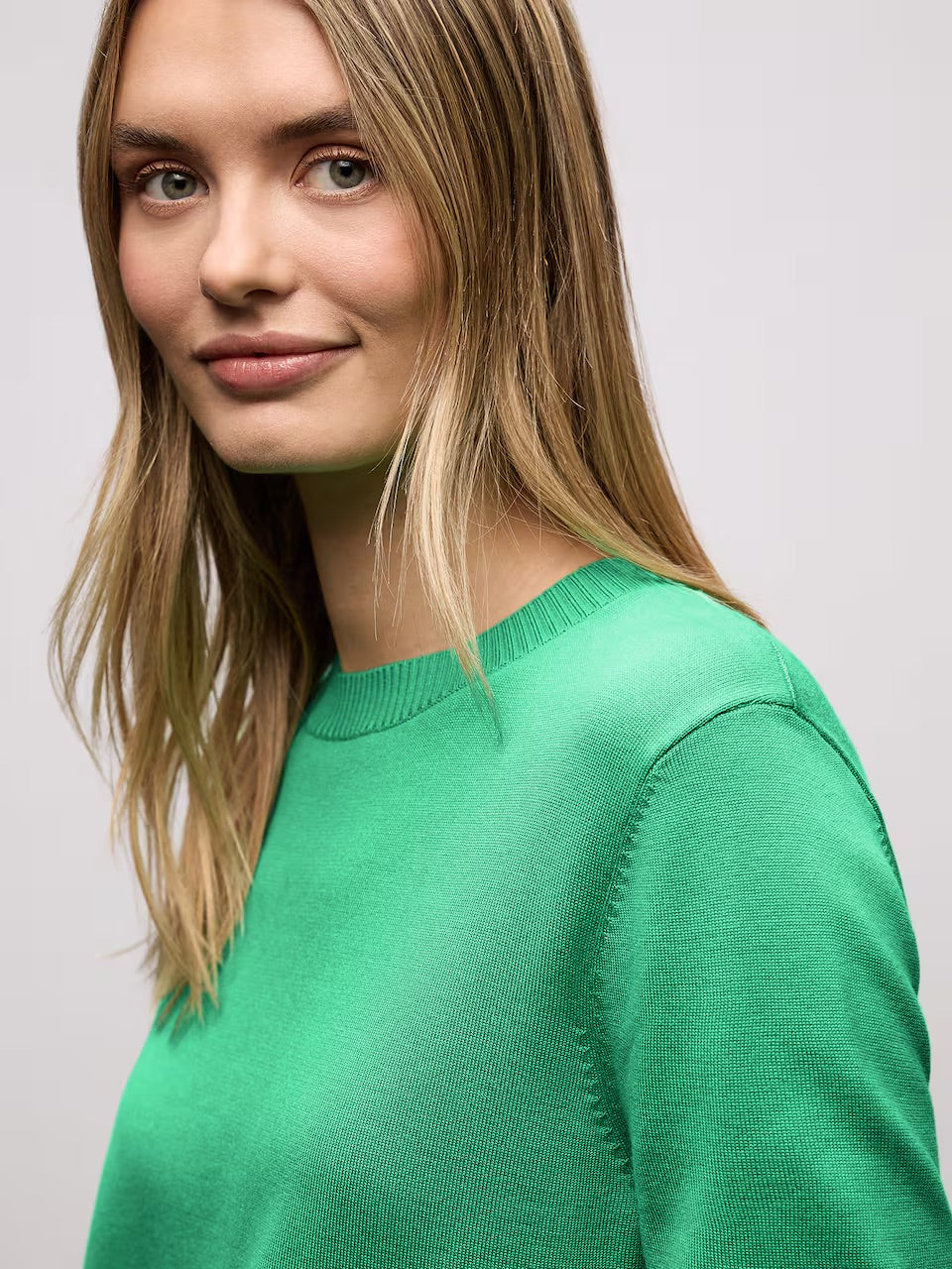 Saint Tropez STREET ONE Rundhalspullover – Smaragdgrün