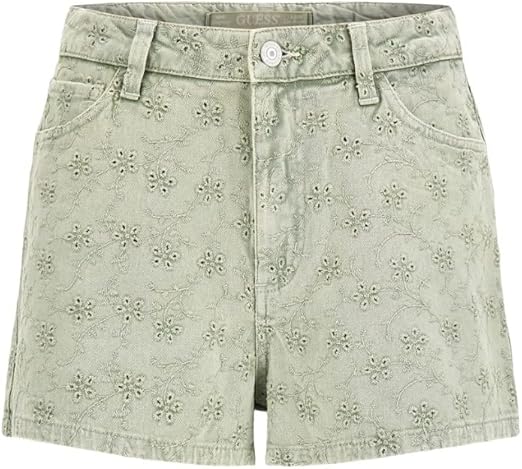 Guess Claudia bestickte Jeansshorts – Floridada Grün