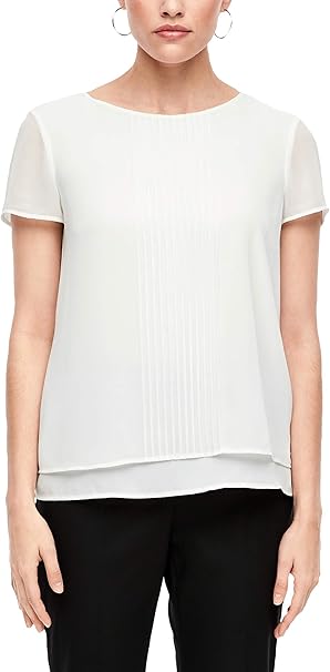 s.Oliver BLACK LABEL Plisseebluse - Dream Cream