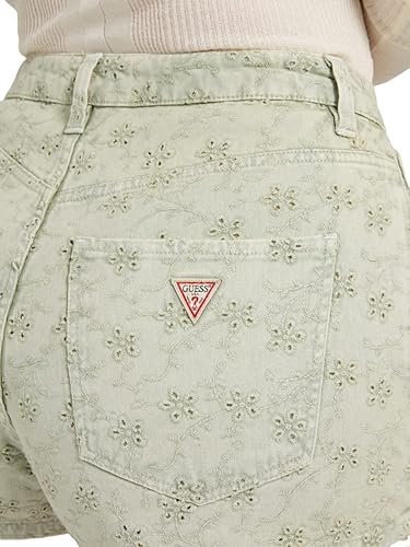 Guess Claudia bestickte Jeansshorts – Floridada Grün