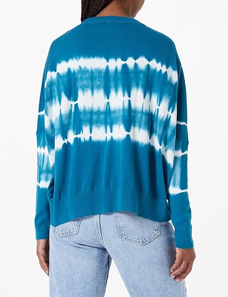 s.Oliver Damen-Cardigan in Türkis mit Batikmuster – Knopfleiste vorne – Modell 2114741