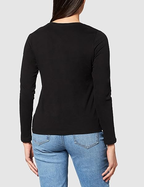 s.Oliver Damen-Langarmshirt – BREAK THE ICE Grafik – Normale Passform