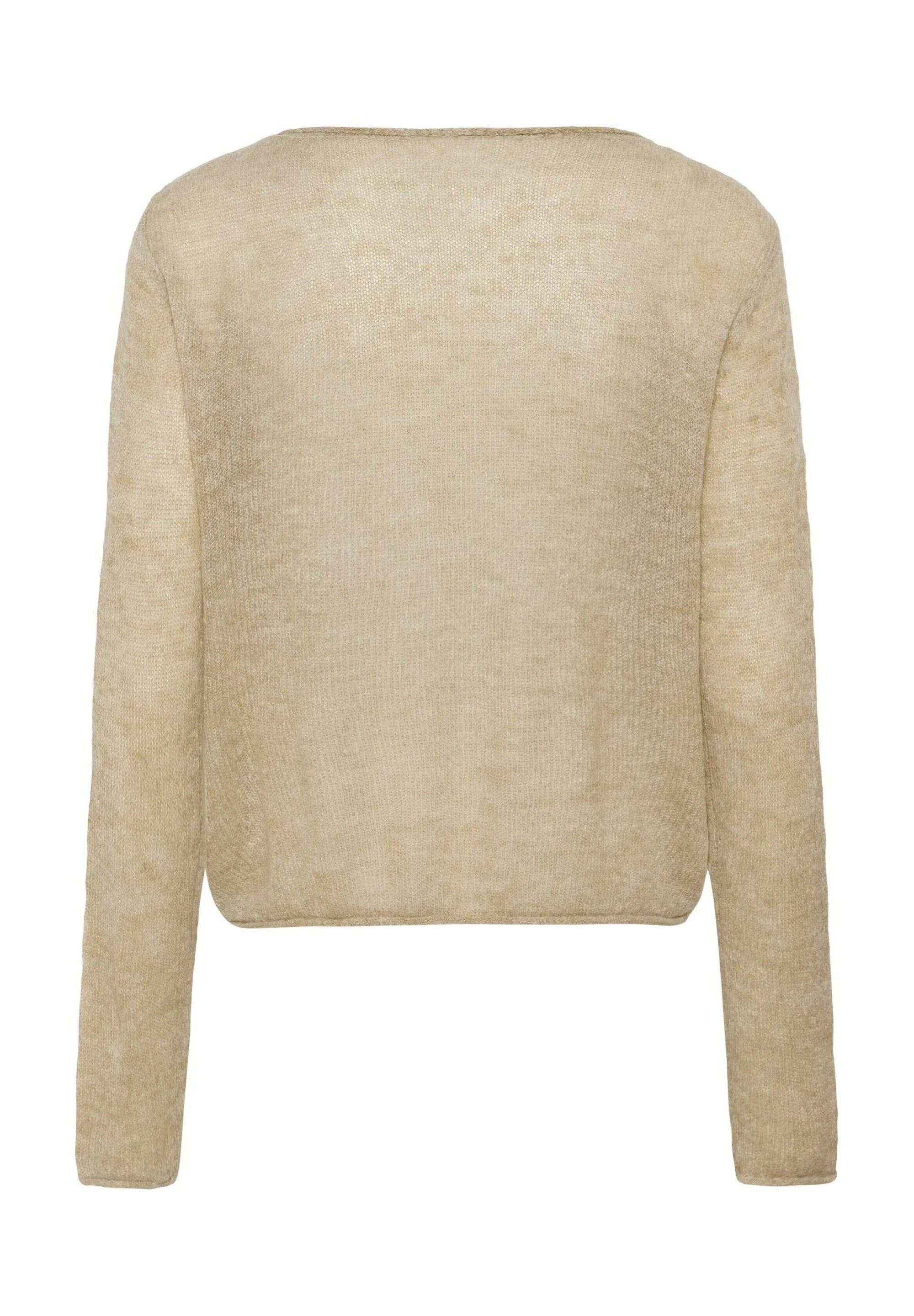 ANELISZ Pullover mit U-Boot-Ausschnitt – Oxford Tan Melange