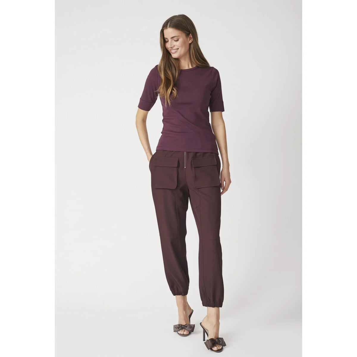 Co'couture Granny CC Bio-Baumwoll-T-Shirt – Aubergine