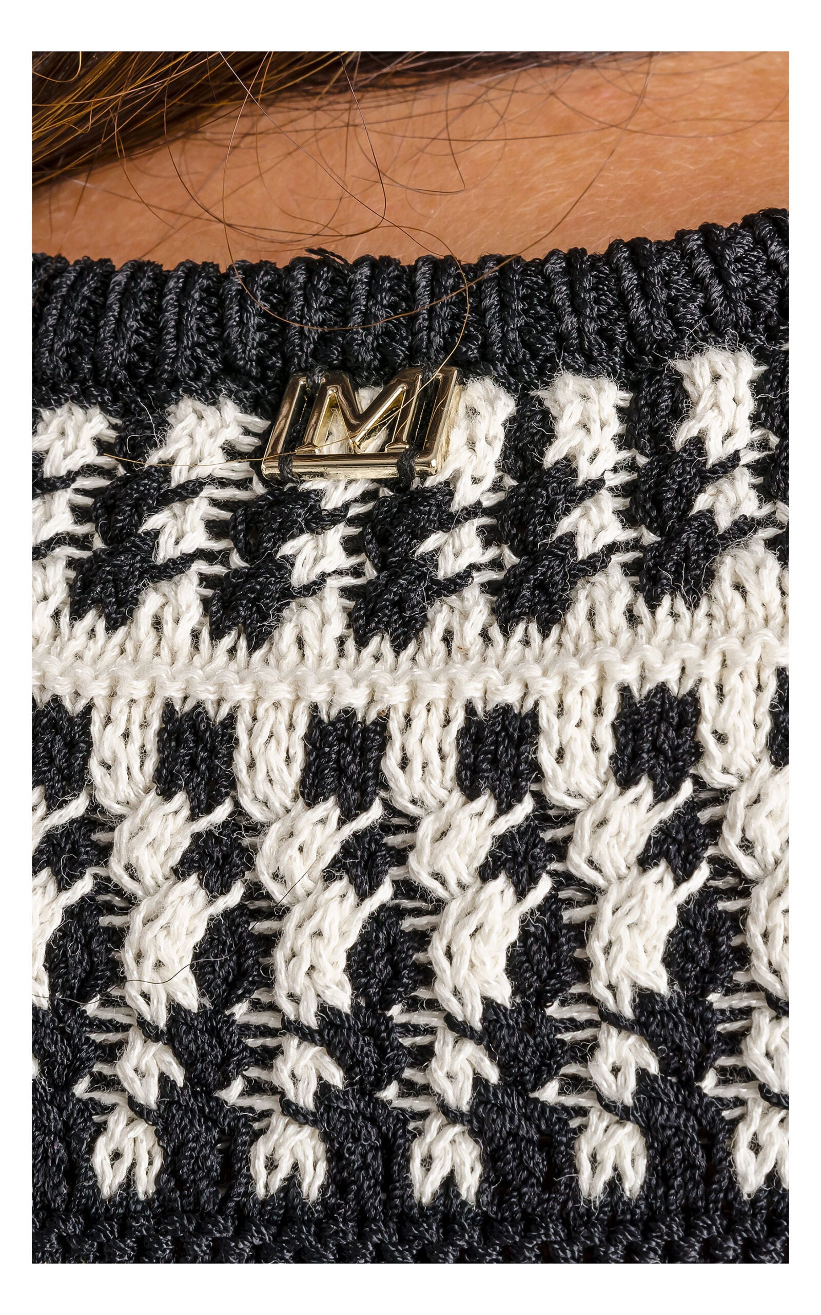 Marciano by GUESS gemusterte Strickjacke – Schwarz-Creme