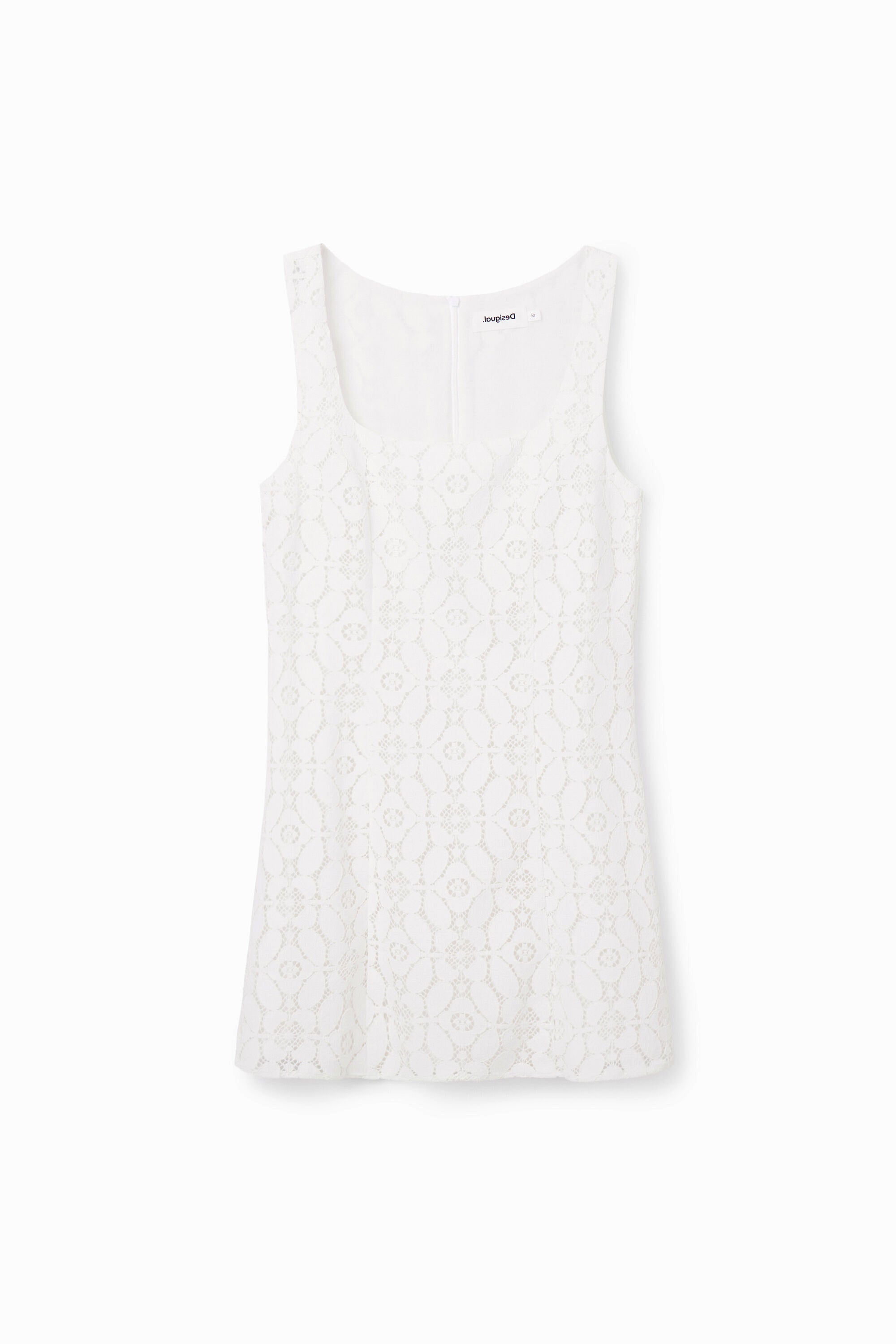 Desigual Minikleid aus floraler Spitze – Weiß