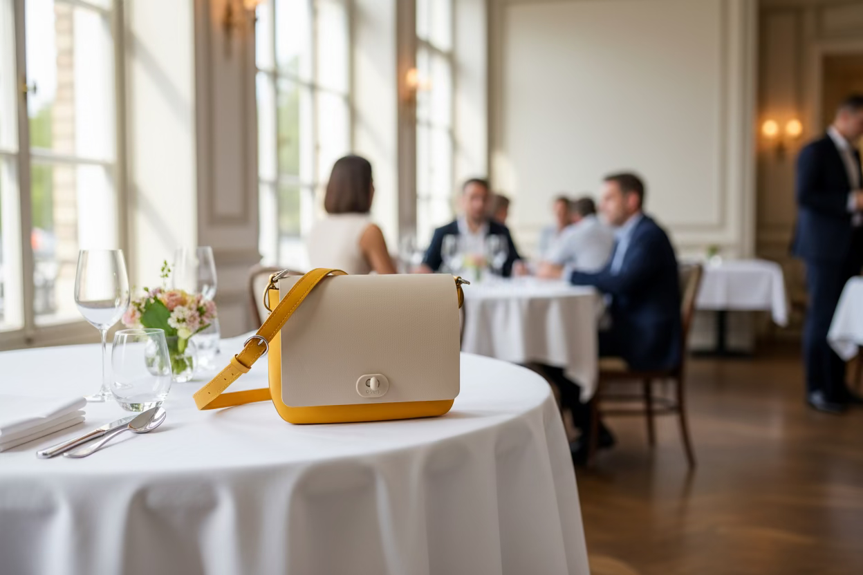 O bag Pocket Crossbody – zitronengelber Taschenkörper, offwhite Klappe, Drehverschluss