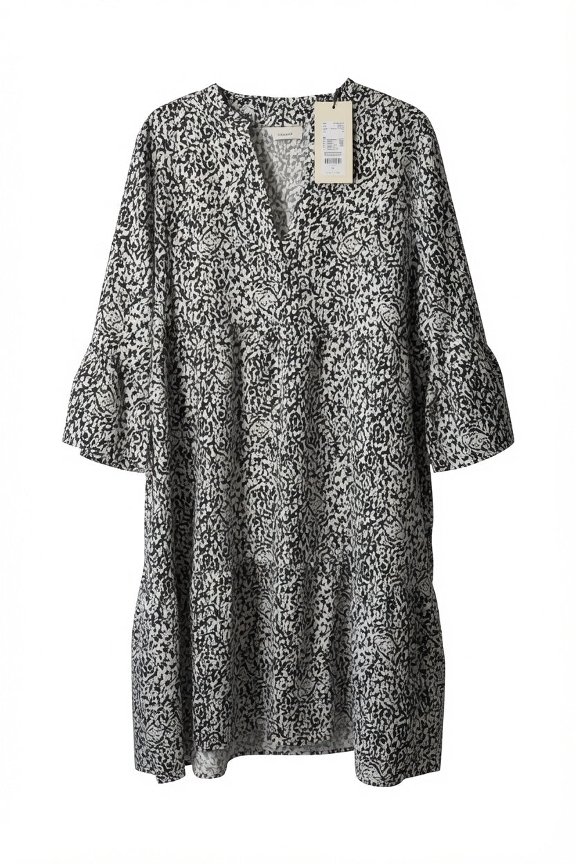 Kaffe KAbrilla Midikleid mit Schwarz-Weiß-Print