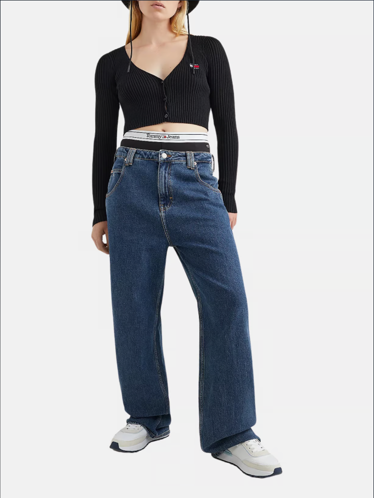 Tommy Jeans Essential Badge Cardigan – Schwarz