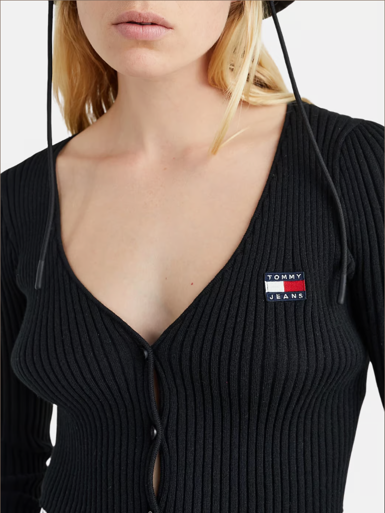 Tommy Jeans Essential Badge Cardigan – Schwarz