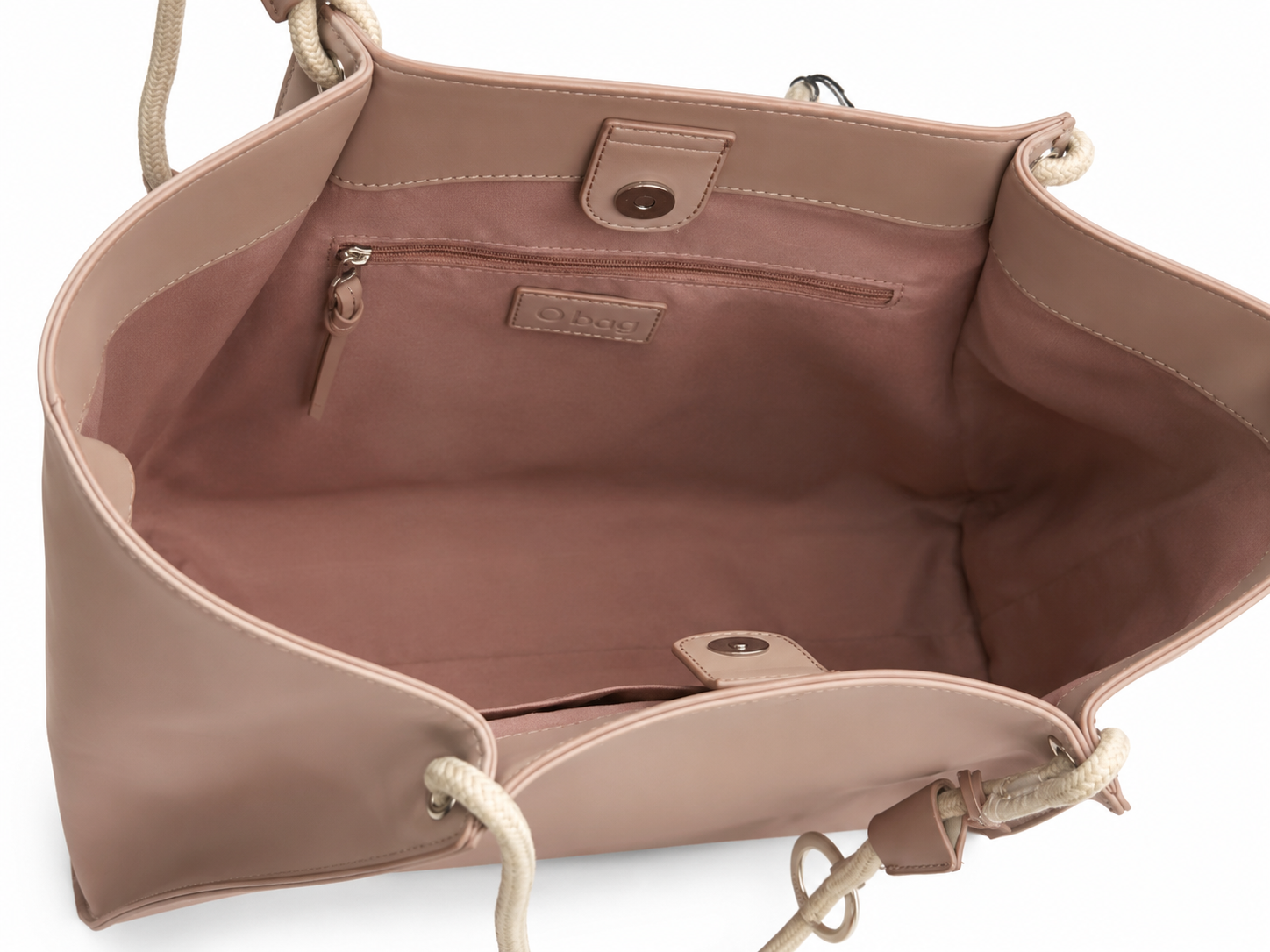 O Bag Unica Taupe Kunstleder-Einkaufstasche – Seilgriff | Damen