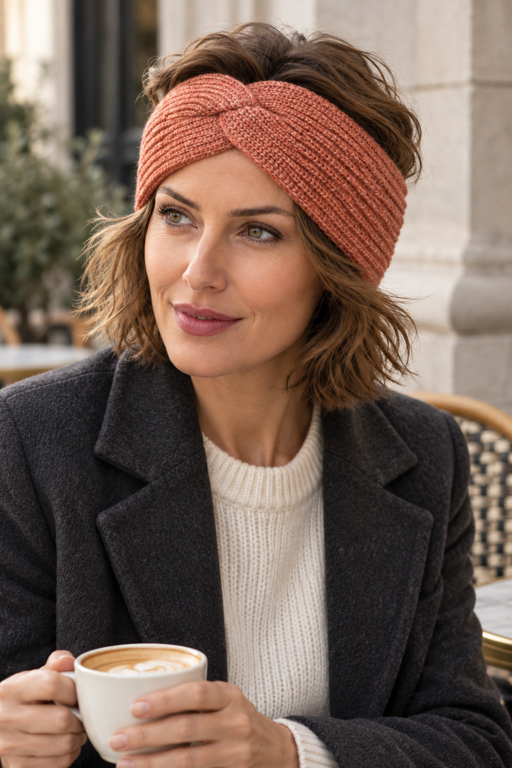 s.Oliver Damen-Strickstirnband mit Twist – 2133596