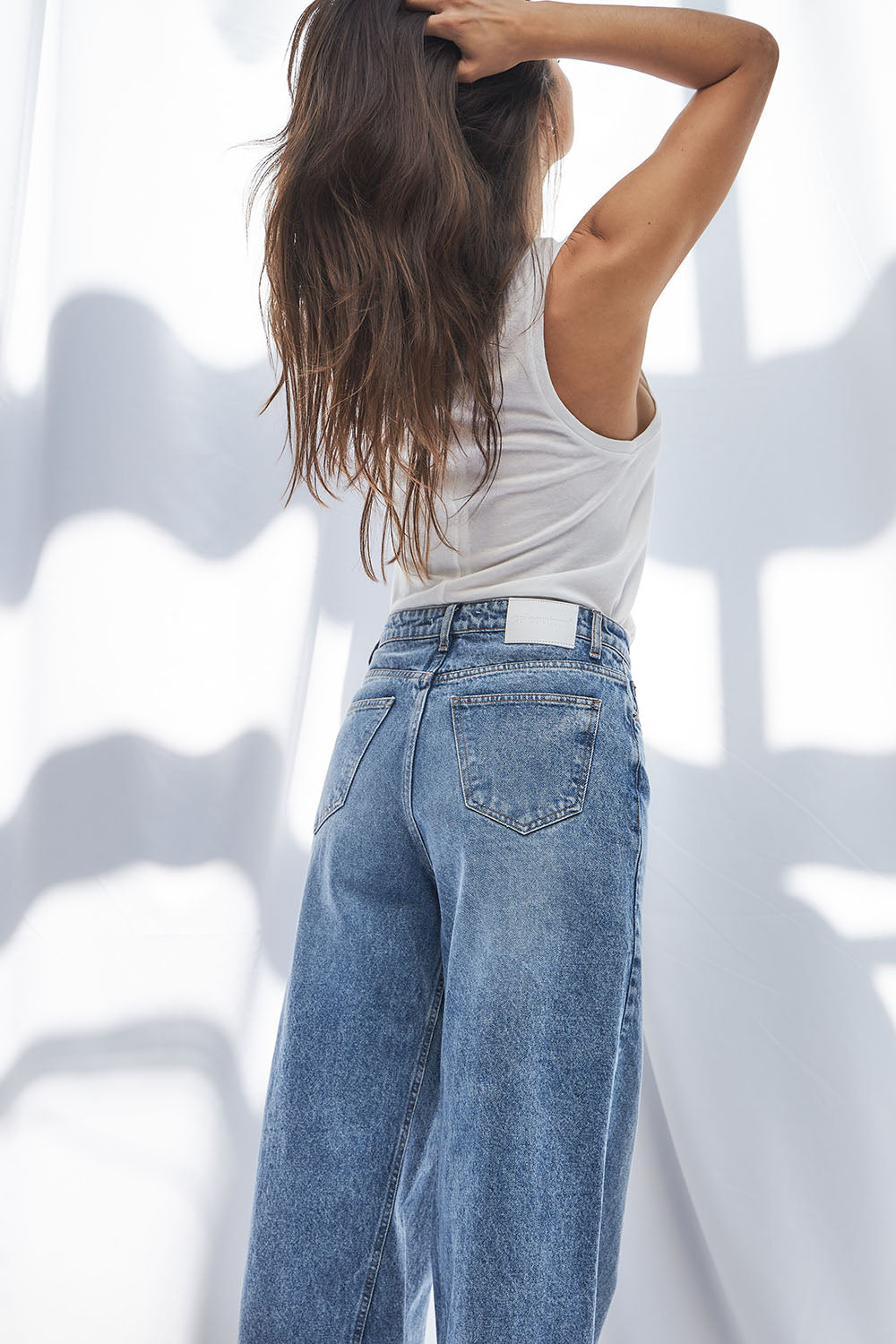 Co'couture Vika Wide-Leg-Jeans aus nicht dehnbarem Denim – Blau
