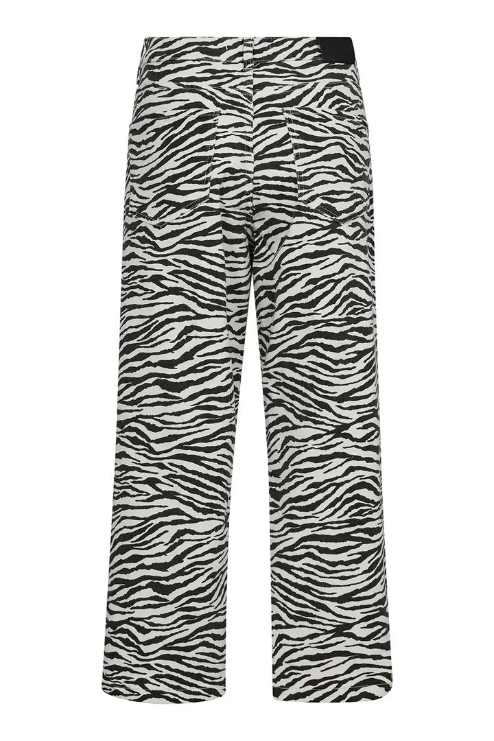 Co'couture Zion verkürzte Zebramuster-Hose – Off-White/Schwarz
