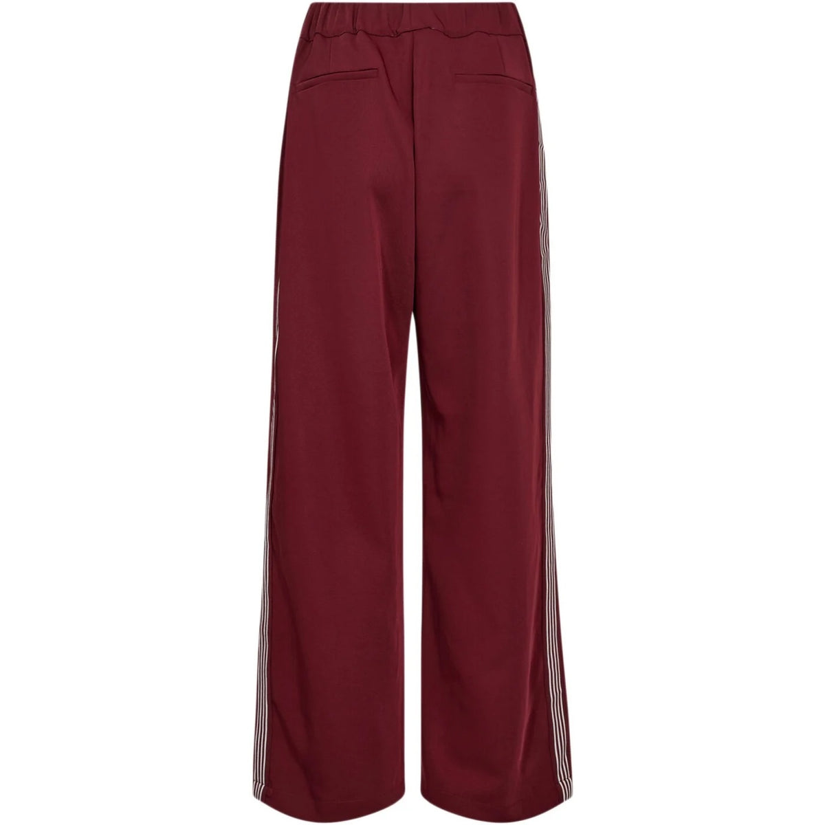 Co'couture Amina Wide-Leg-Bundfaltenhose – Burgund