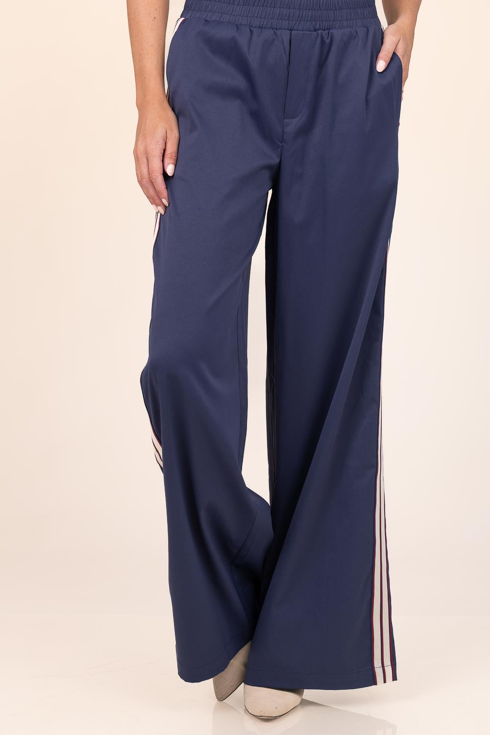 Co'couture Mingus sportliche Wide-Leg-Hose – Dunkelblau