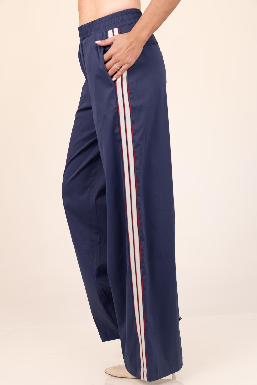 Co'couture Mingus sportliche Wide-Leg-Hose – Dunkelblau
