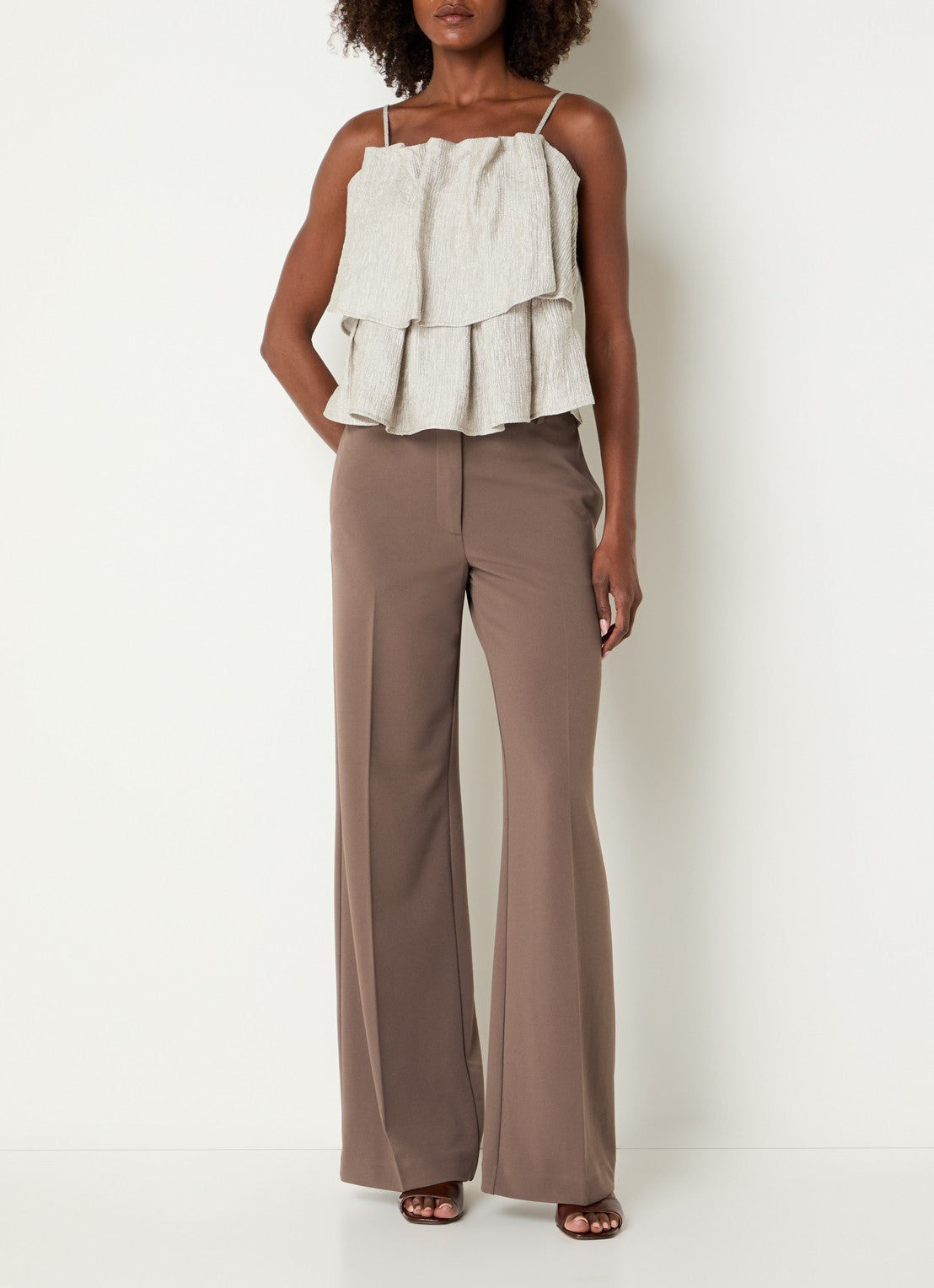 Co'couture Matty Wide-Leg-Hose mit Wellennaht – Mauve