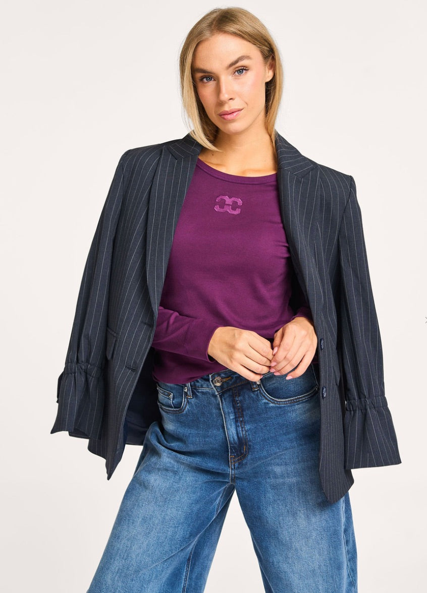 Co'couture Granny Bio-Baumwoll-Logoshirt – Pflaume
