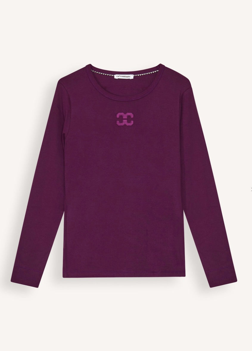 Co'couture Granny Bio-Baumwoll-Logoshirt – Pflaume