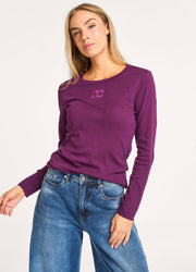 Co'couture Granny Bio-Baumwoll-Logoshirt – Pflaume
